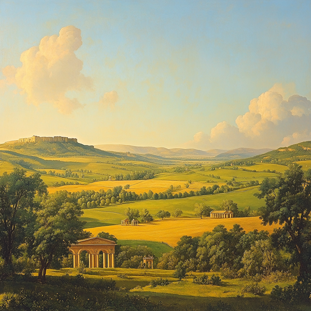 Raphael Inspired Luminous Renaissance Countryside paint by color