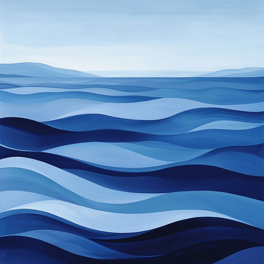 Paul Cézanne Inspired Oceanic Whispering Blues Paint By Numbers