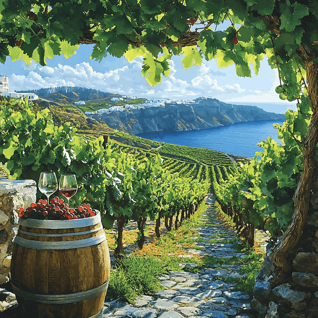Santorini Wine Tours Paint By Number