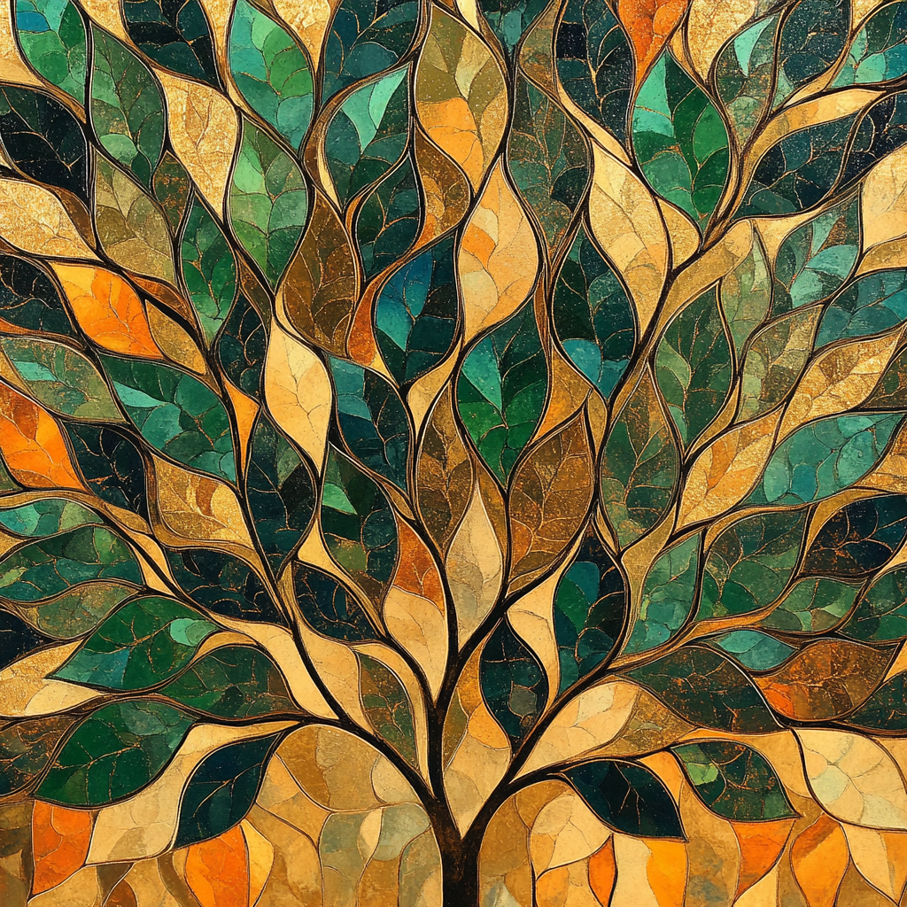 Gustav Klimt Inspired Golden Leaf Canopy painting number kit