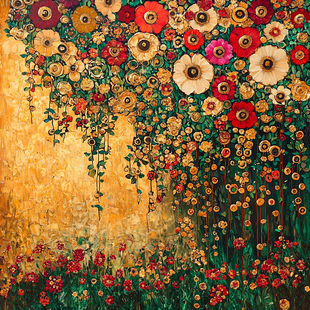 Gustav Klimt Inspired Charming Flora Paint By Numbers Art