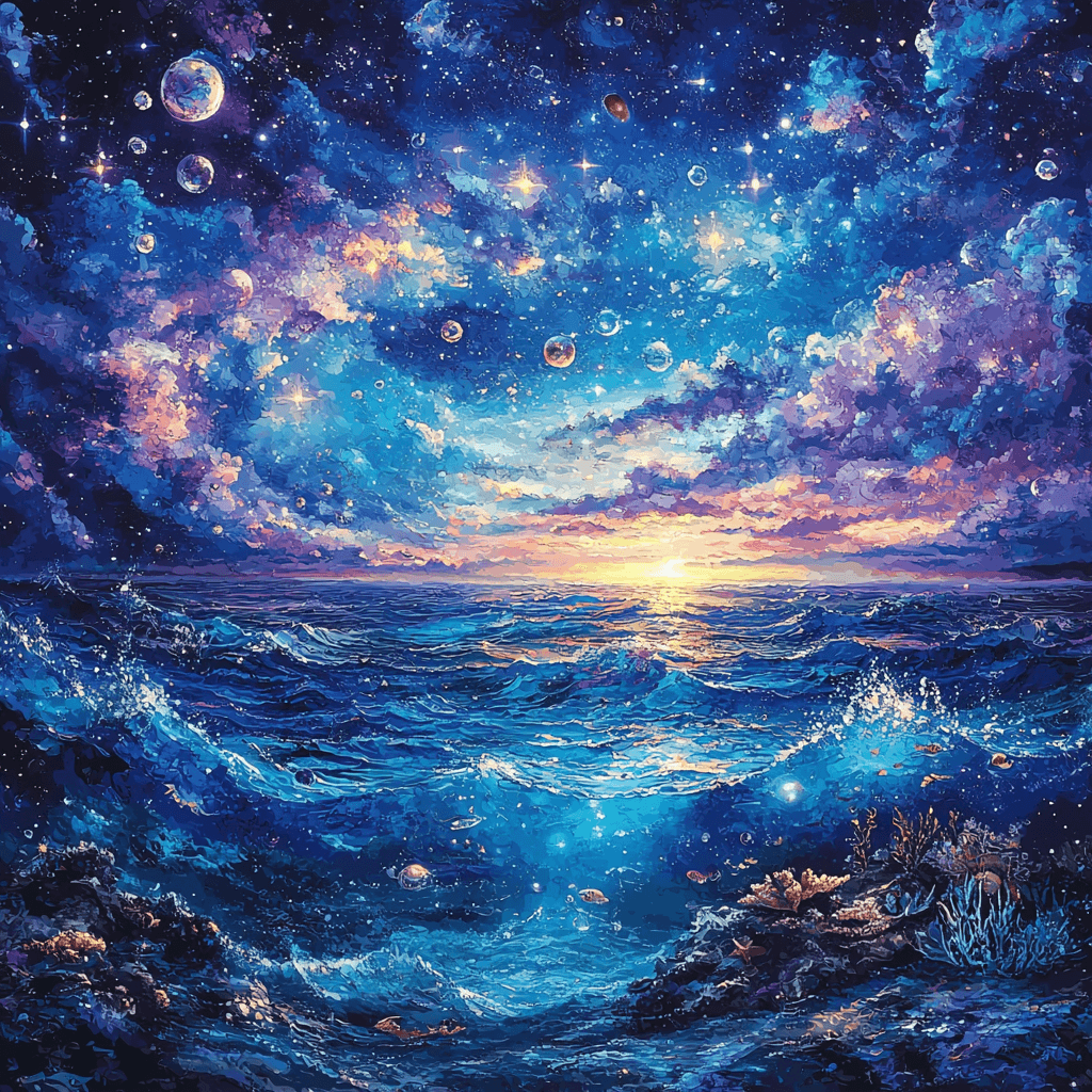 Salvador Dalí Inspired Cosmic Ocean Adventure Paint By Numbers