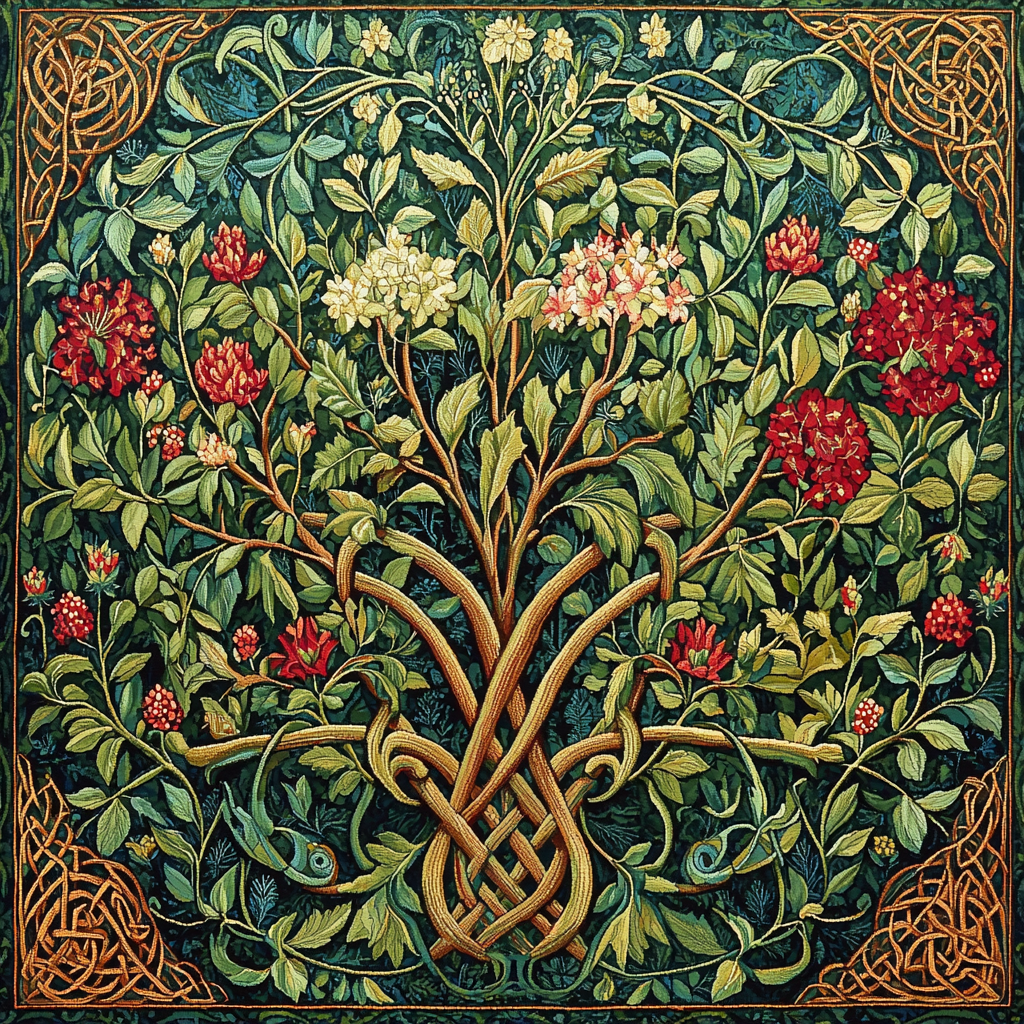 Morris Inspired Celtic Mythology Tapestry DIY Paint By Numbers