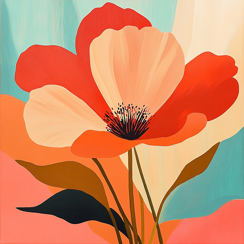 Georgia OKeeffe Inspired Desert Flowers Number painting