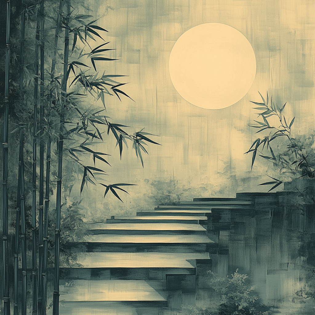 Zhao Mengfu Inspired Lunar Ink Garden Paint by numbers art