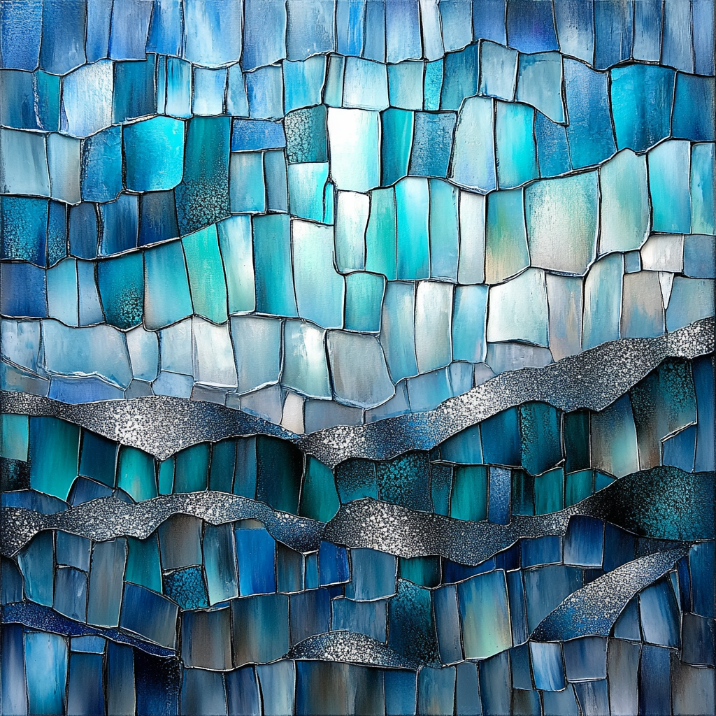 Jean-Paul Riopelle Inspired Tectonic Aurora Mosaic Numbered painting kits