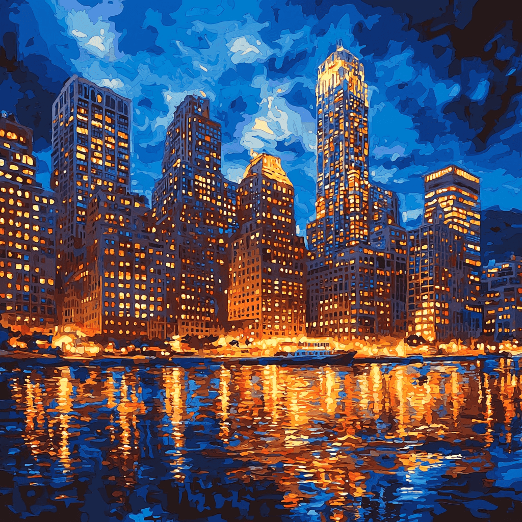 Edward Hopper Inspired Nightfall Over The City Paint By Color