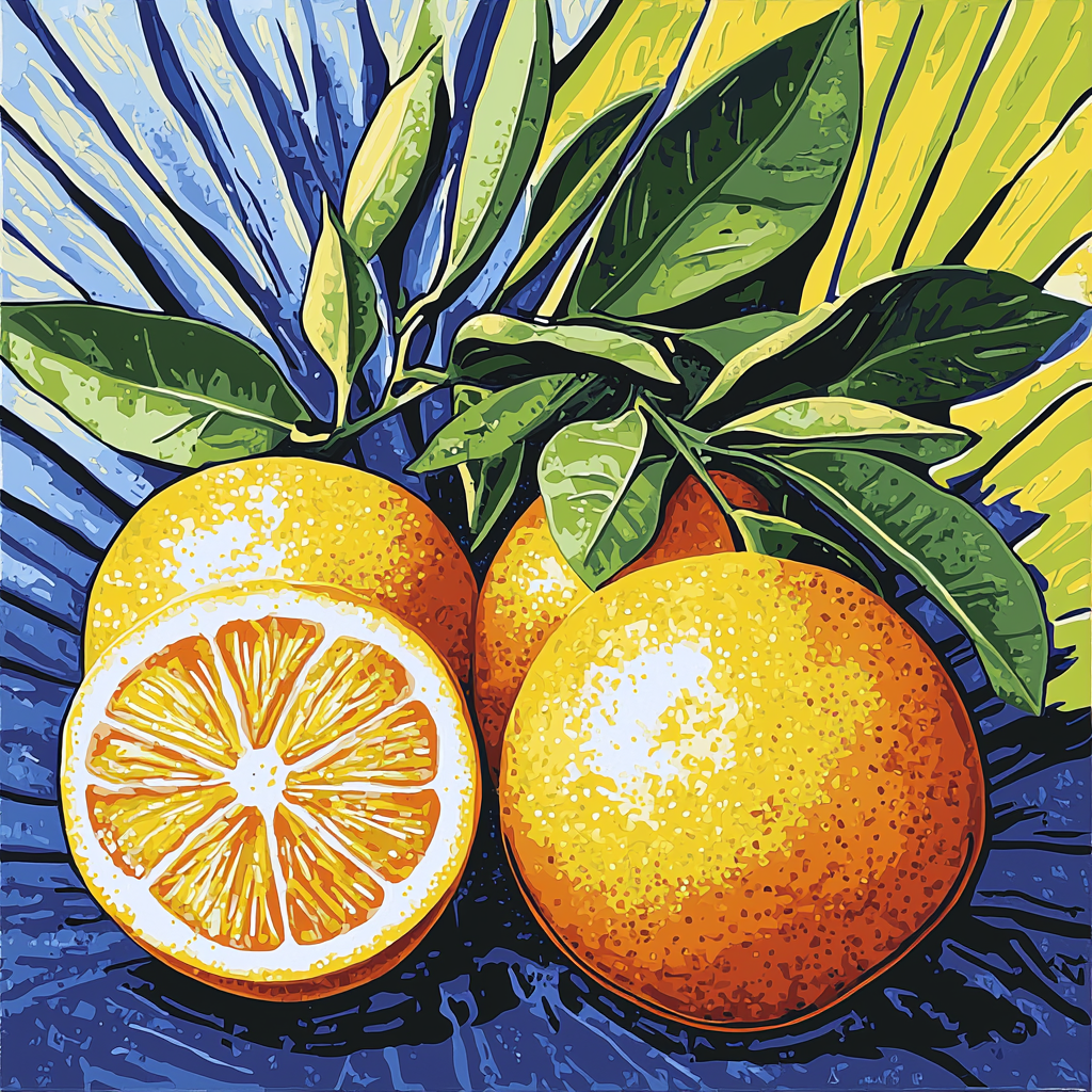 Roy Lichtenstein Inspired Citrus Burst Numbered Painting Kits