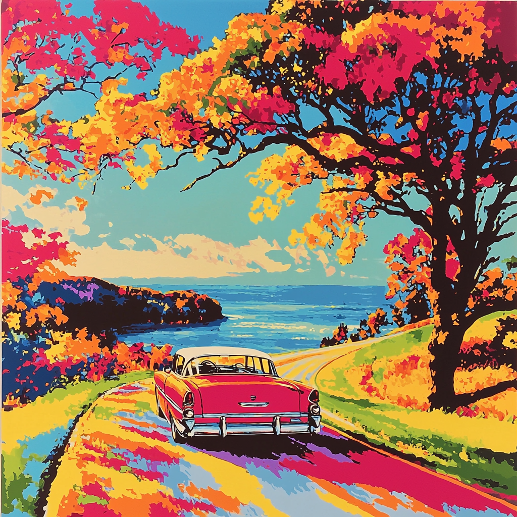 Andy Warhol Inspired Nostalgic Road Trip Paint By Numbers Art