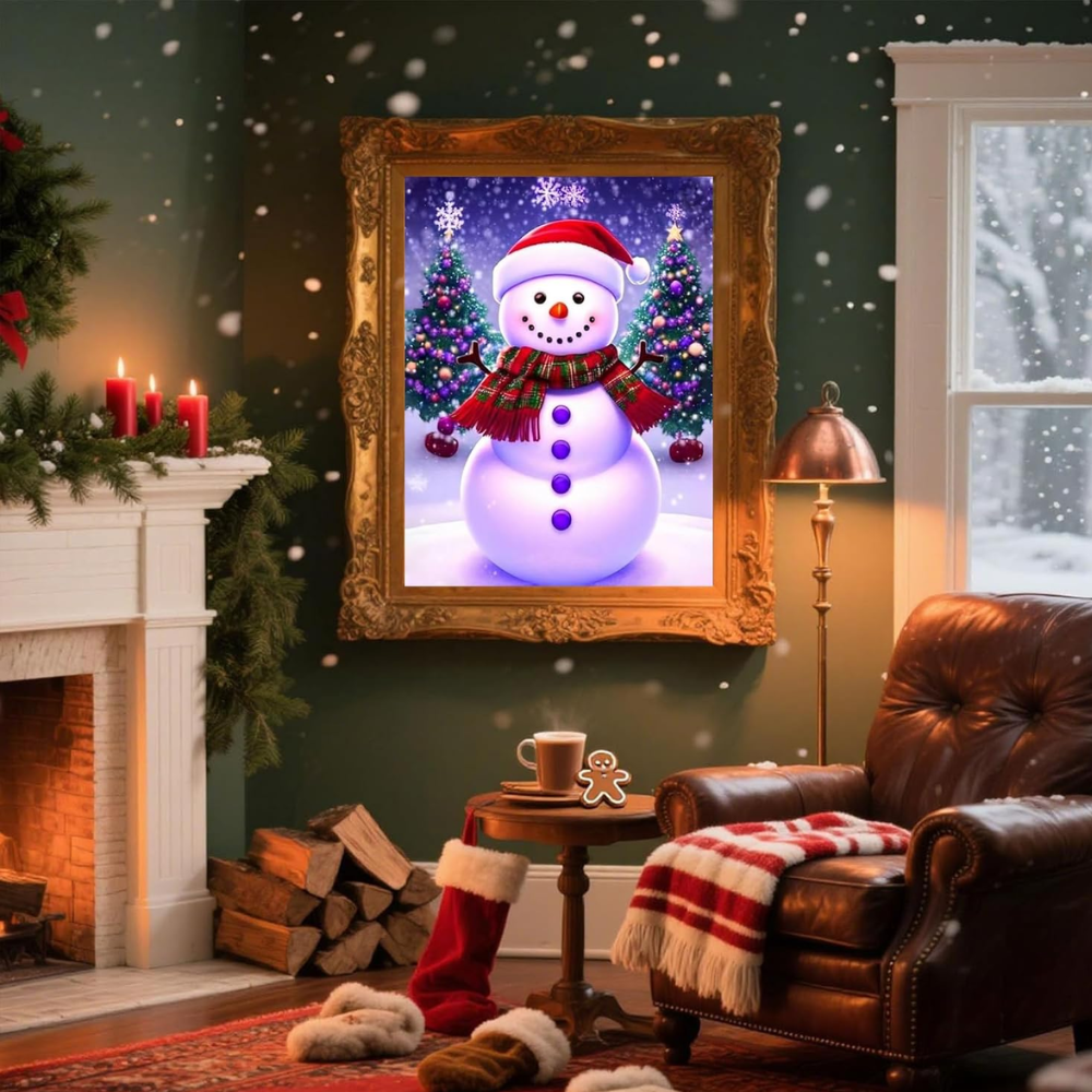 Christmas Tree Paint by Numbers DIY Canvas Kit Without Frame