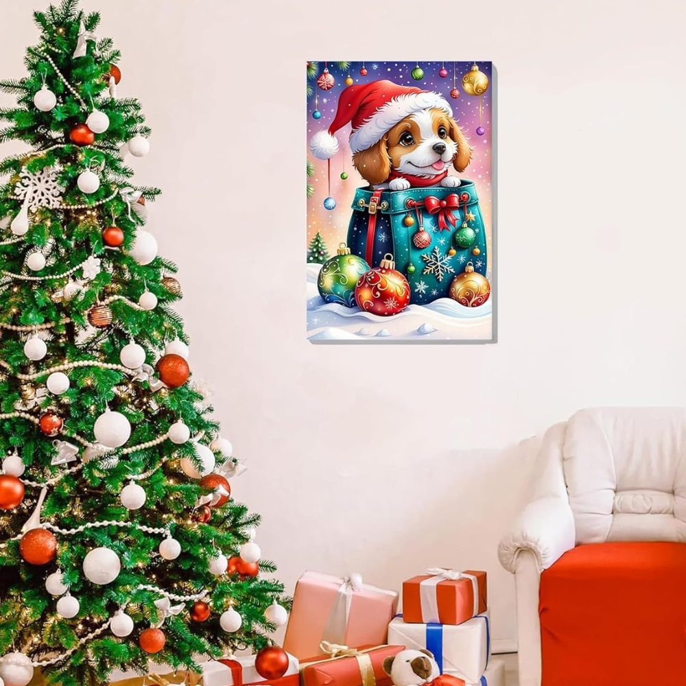 Christmas Paint by Numbers Kit with Frame and Easel