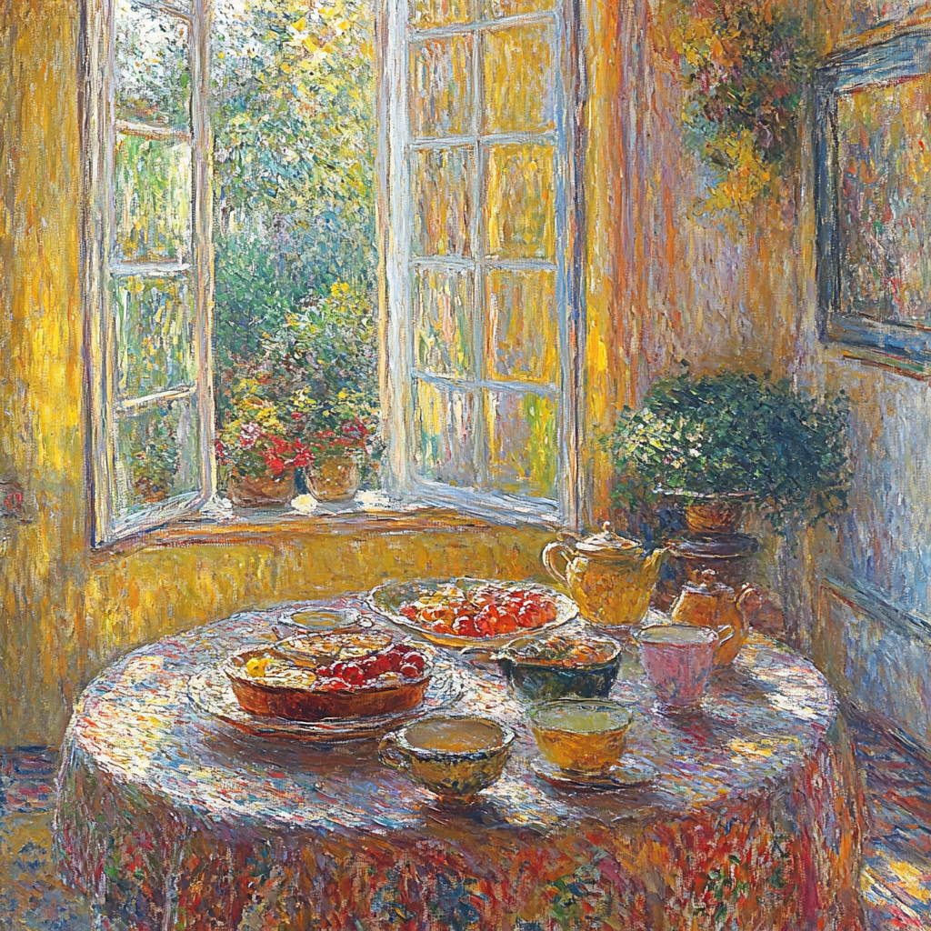 Pierre Bonnard Inspired Cozy Indoor Breakfast Paint by numbers art