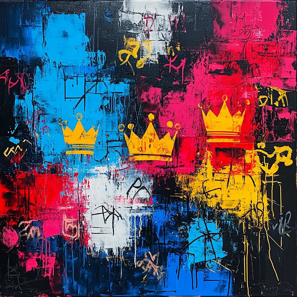 Jean-Michel Basquiat Inspired Urban Cosmos Abstraction paint by number