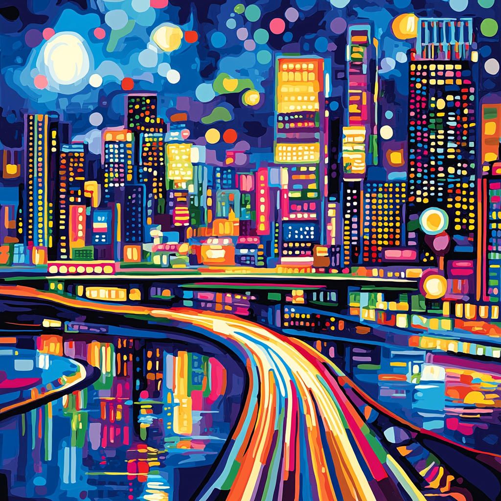 Roy Lichtenstein Inspired Electric City Numbered Painting Kits