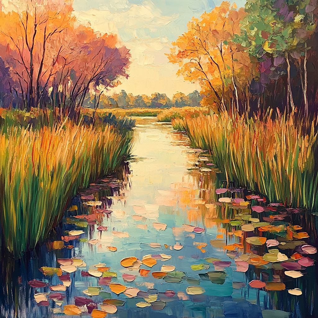 Claude Monet Inspired Autumnal Pond Serenity Painting by numbers kit