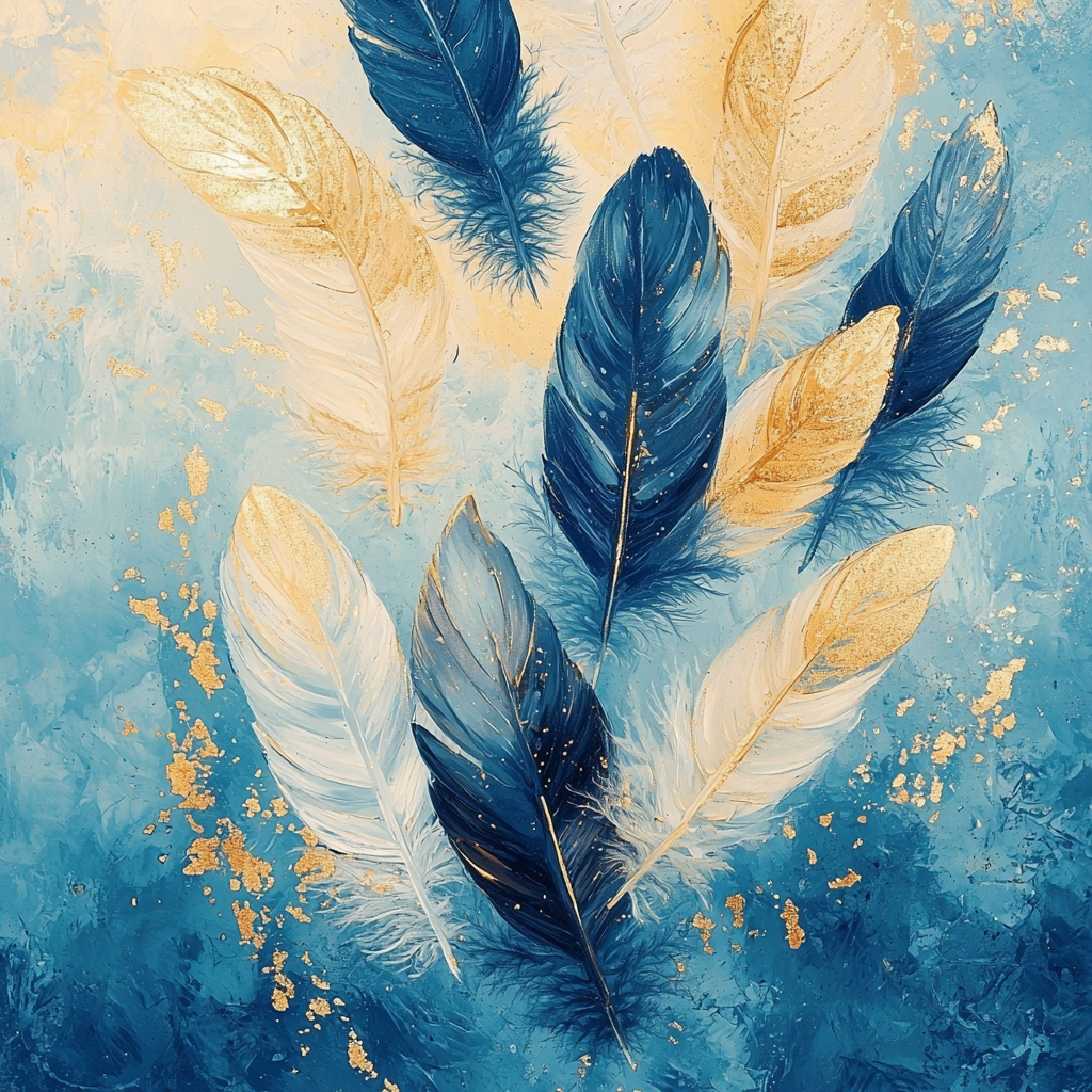 Leonardo Da Vinci Inspired Celestial Feathers Painting By Numbers Kit