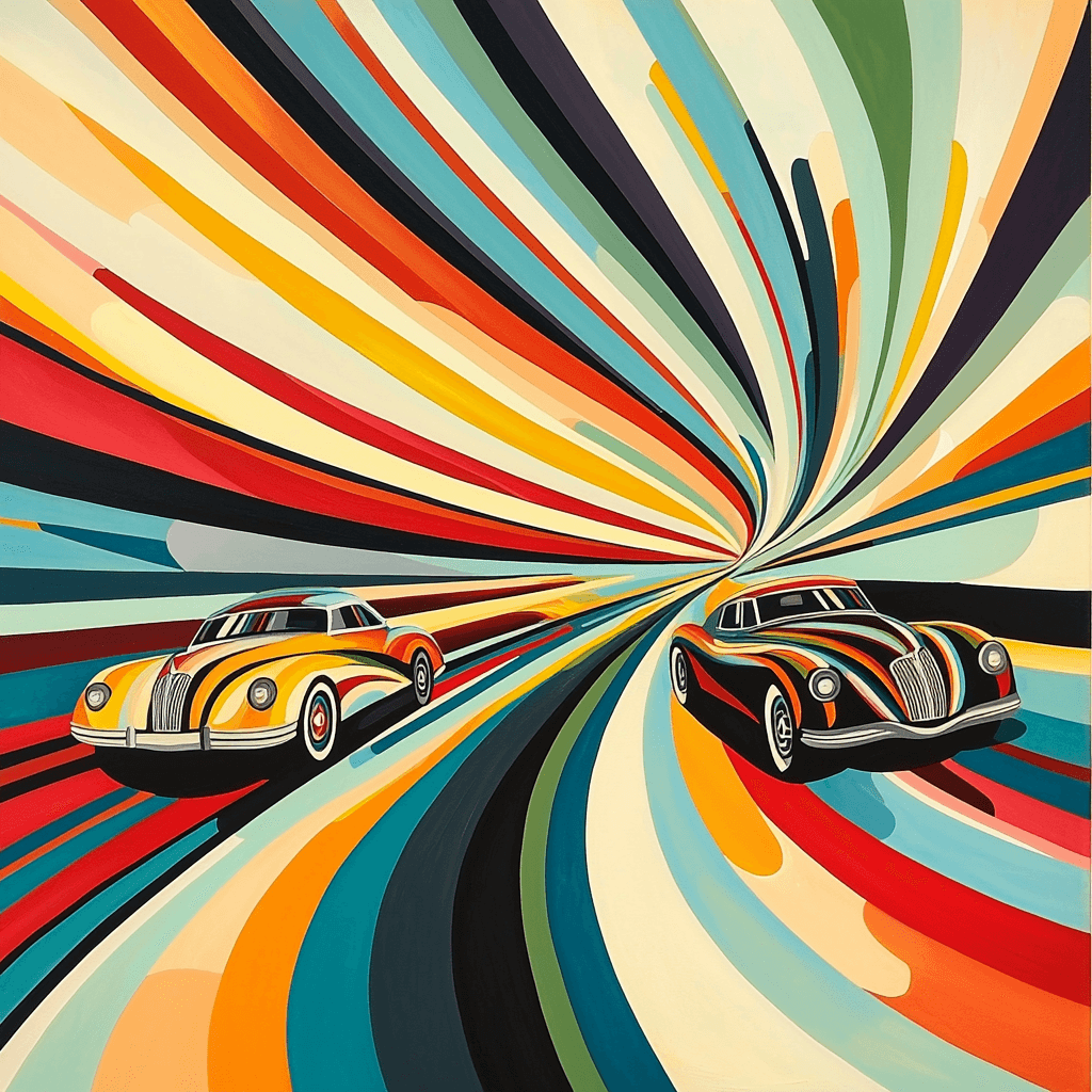 Wassily Kandinsky Inspired Automobile Dreamscape Painting By Numbers Kit