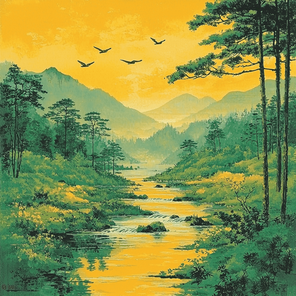 Utagawa Hiroshige Inspired Eternal Flow Of Seasons Numbered Painting Kits
