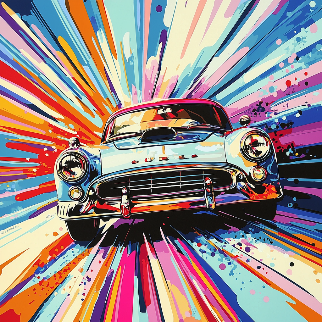 Andy Warhol Inspired Vintage Automobile Charm Paint By Numbers
