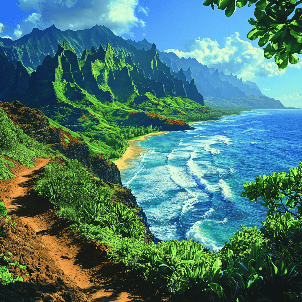 Na Pali Coast Hike Numbered Painting Kits