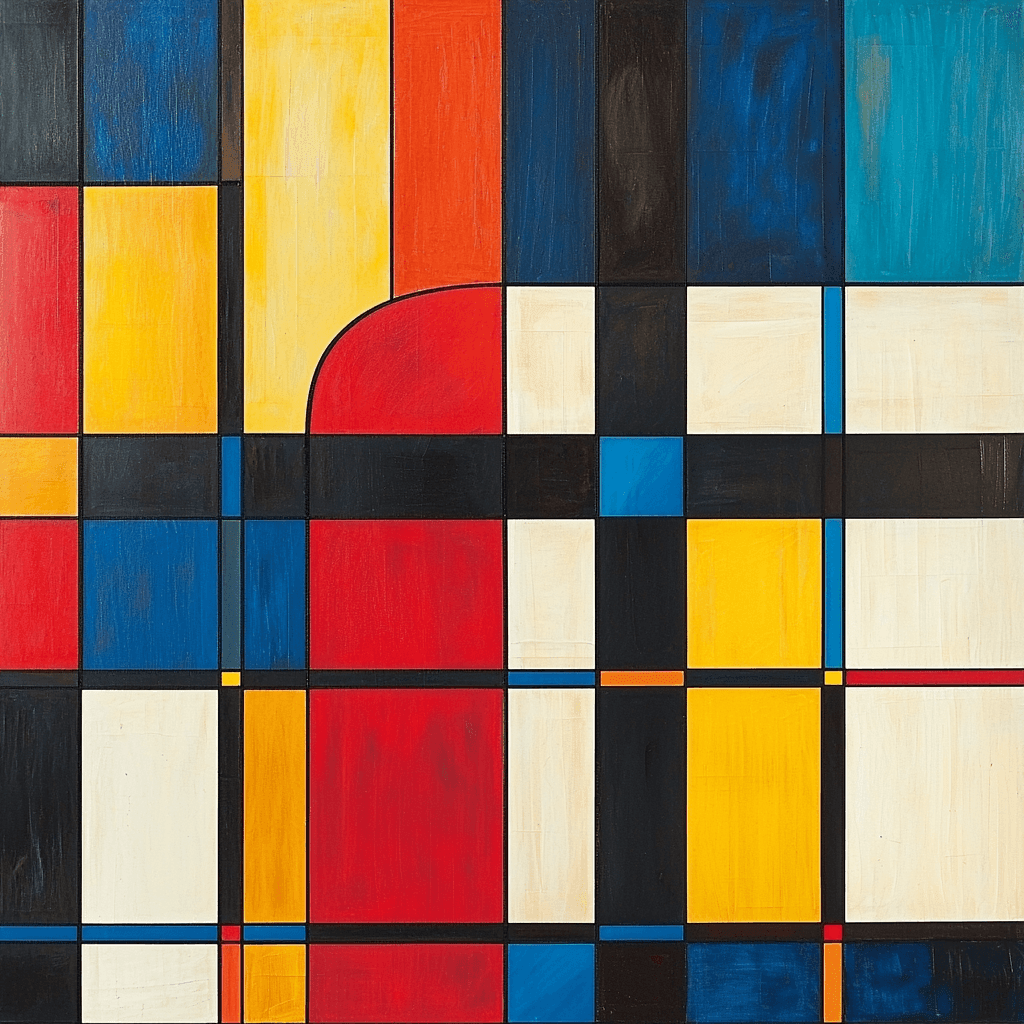 Mondrian Inspired Kaleidoscope Dreams Number Painting