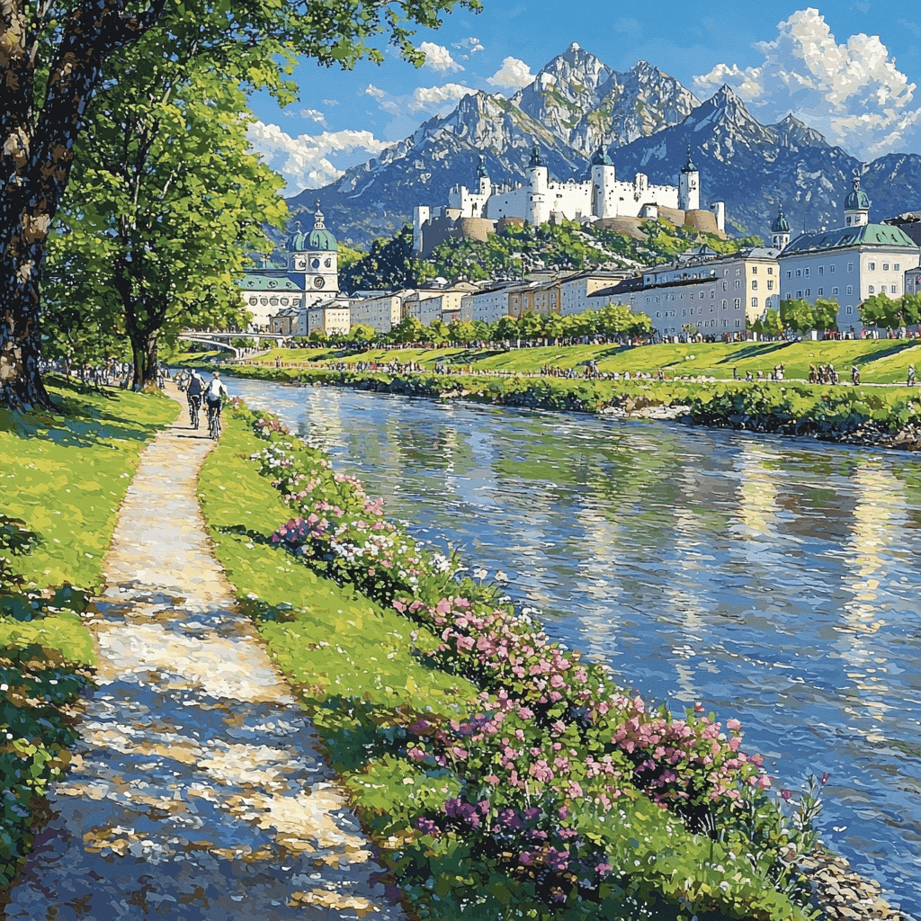 Salzach River Path Paint By Number