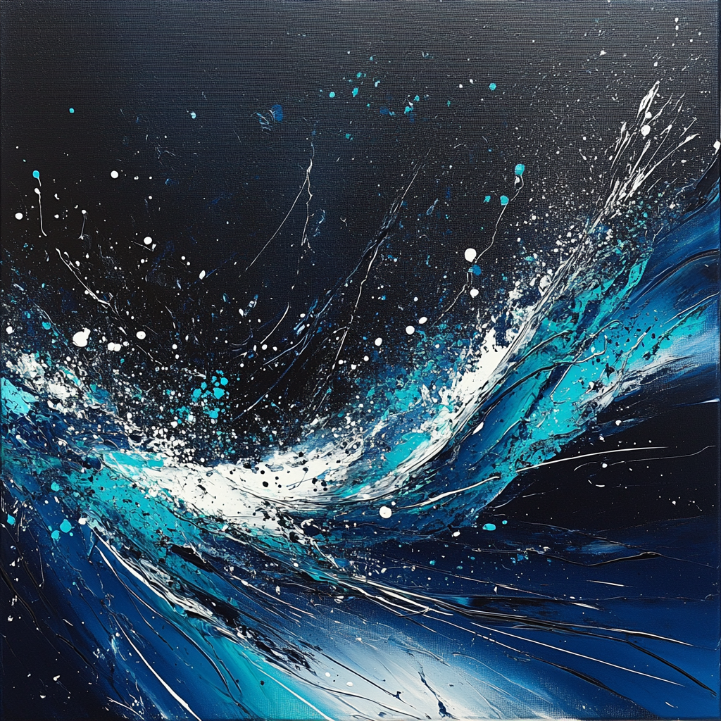 Jackson Pollock Inspired Cosmic Drip Field paint by number