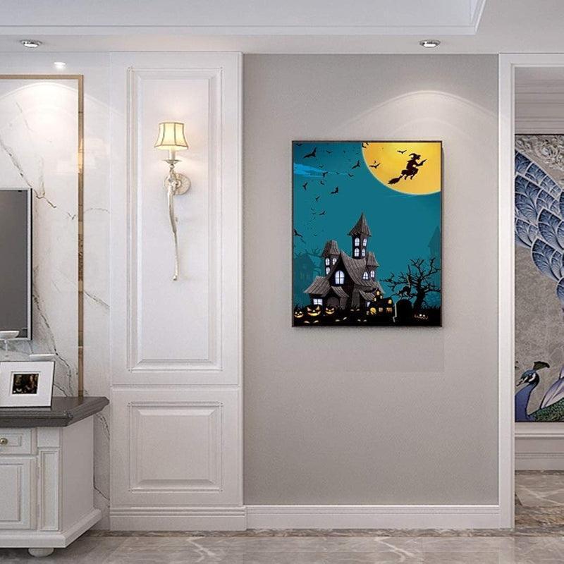 Paint By Numbers Halloween Kit With Skulls And Pumpkins