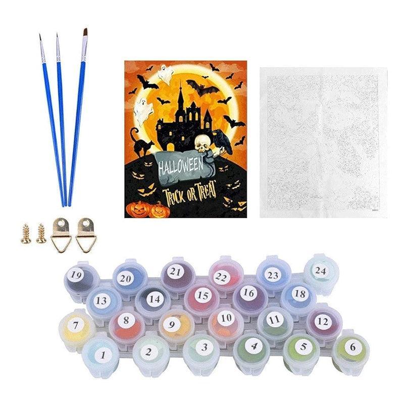 Diy Paint By Numbers Kit For Halloween Pumpkin Decoration