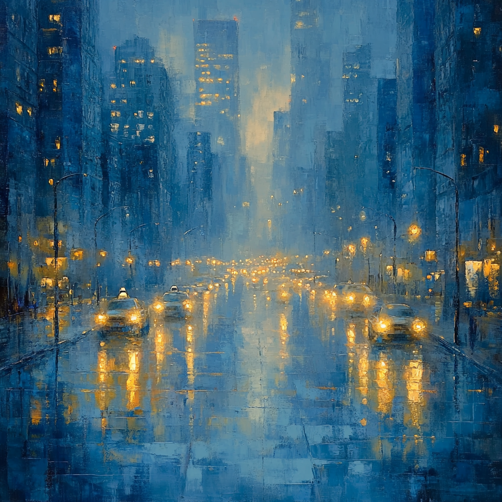 Claude Monet Inspired Foggy Citylights painting number kit