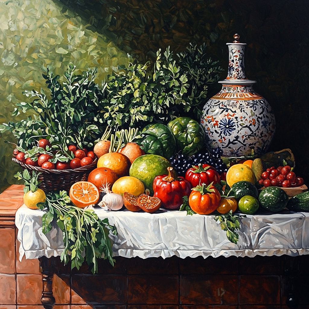 Juan Sánchez Cotán Inspired Colorful Garden Feast Paint By Color