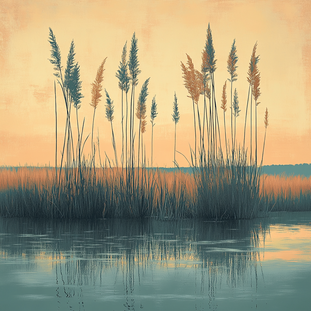 Hiroshige Inspired Autumn Reed Symphony DIY paint by numbers