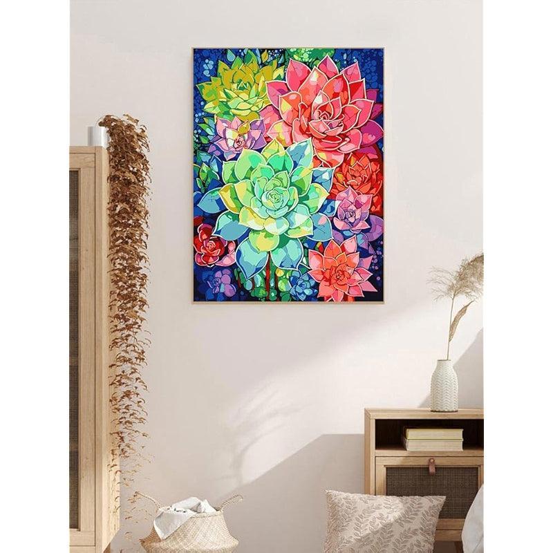 Paint By Number Kit For Adults And Beginners Cat Flowers