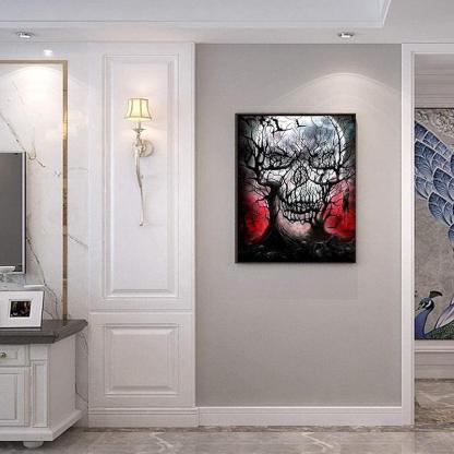 Paint By Numbers Halloween Skull DIY Canvas Art Kit