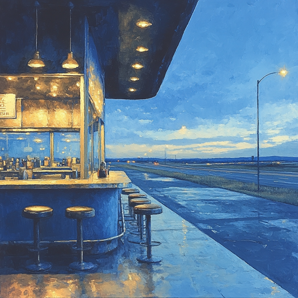Edward Hopper Inspired Diner At Dawn Painting by numbers kit