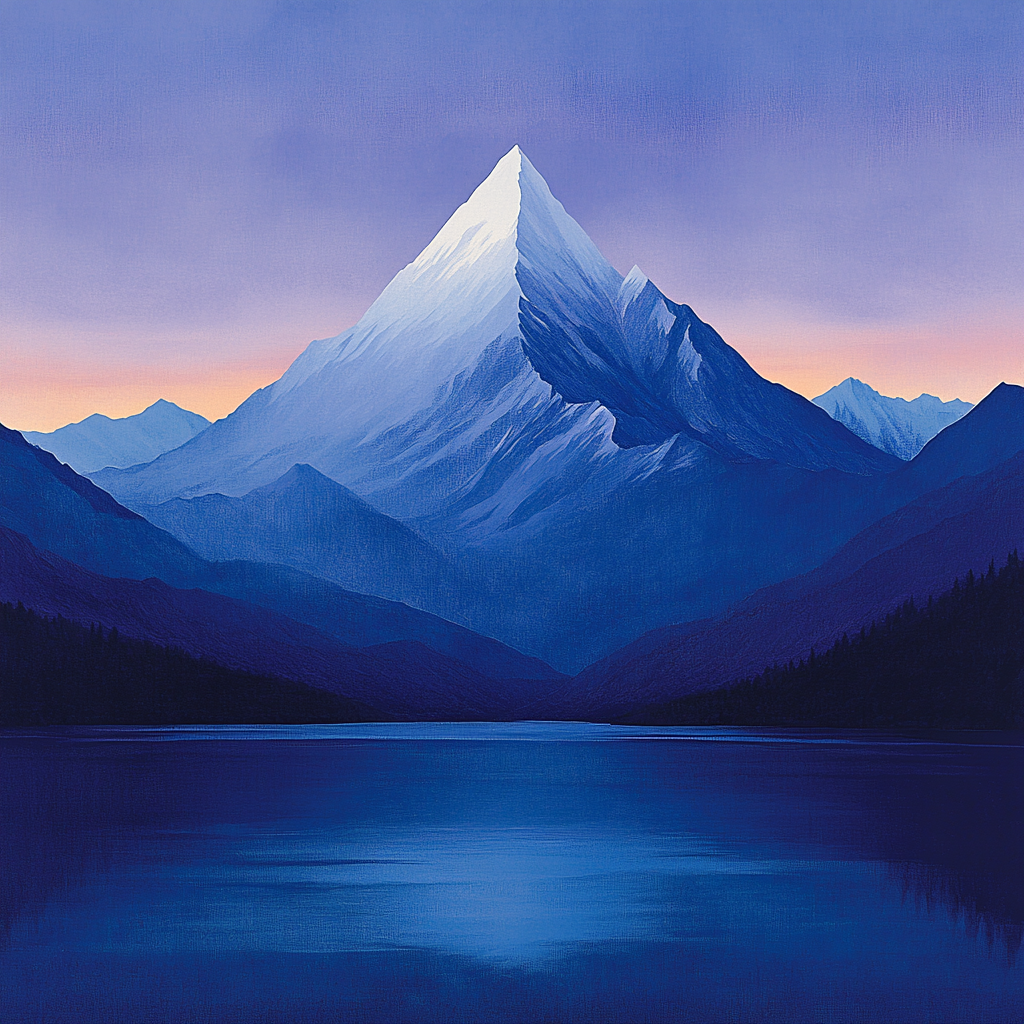 Lawren Harris Inspired Snow-Capped Midnight Mountain Paint by numbers kits