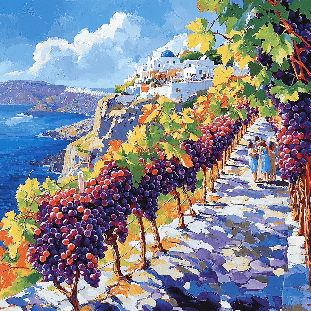 Santorini's Wine Country Paint By Numbers