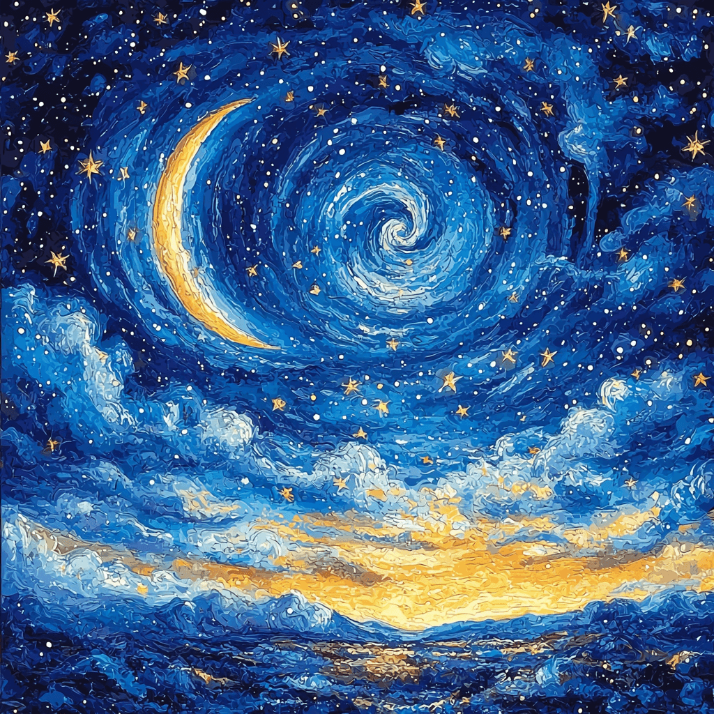 Vincent Van Gogh Inspired A Starlit Night Numbered Painting Kits