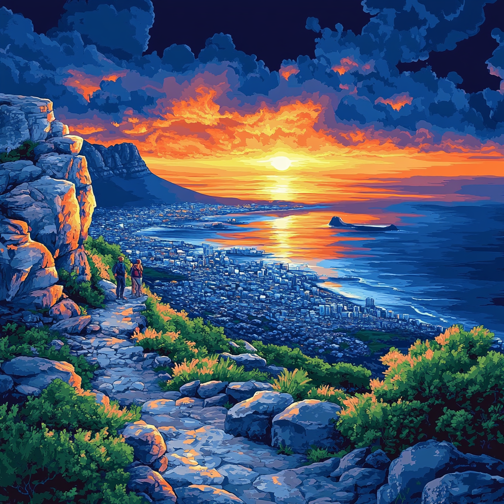 Table Mountain Sunset Panorama Cape Town South Africa Paint by numbers kits