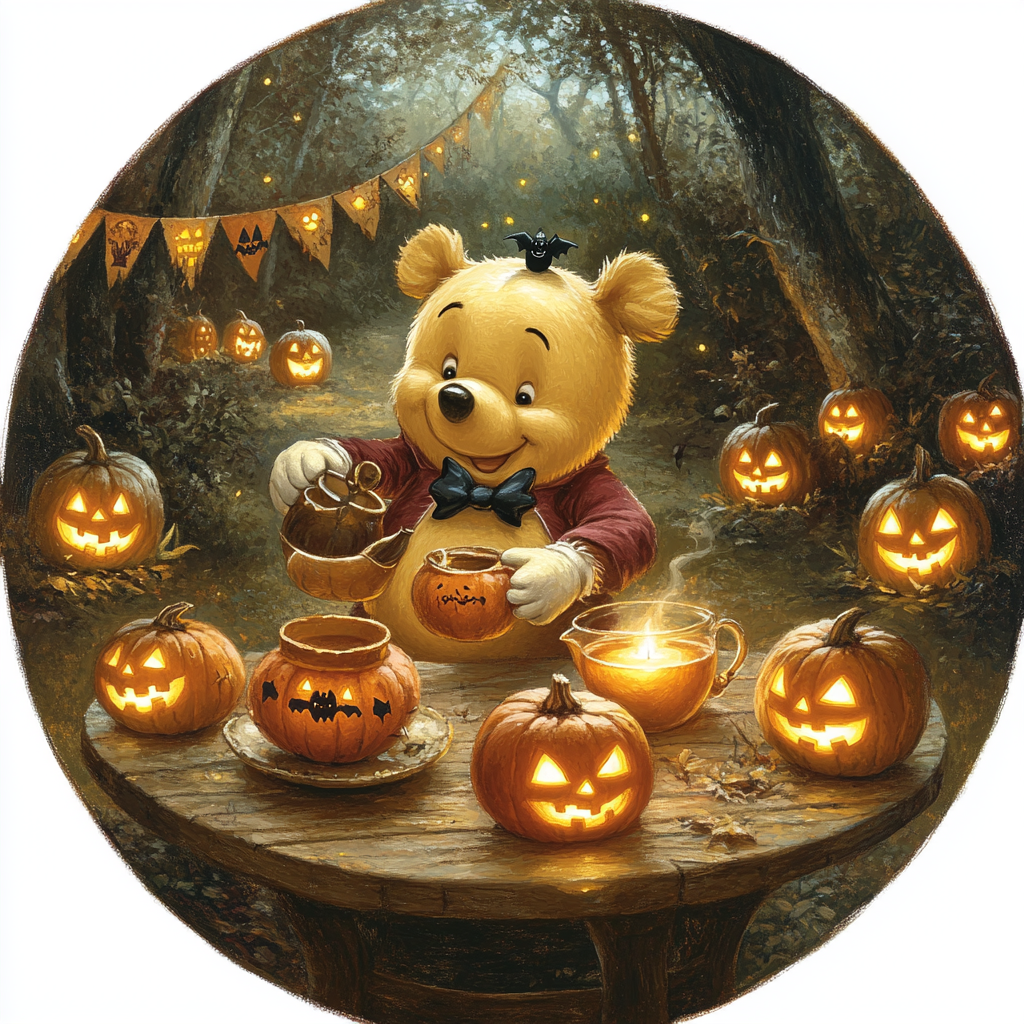 Creepy Cute Lantern Tea With Winnie Painting by numbers kit
