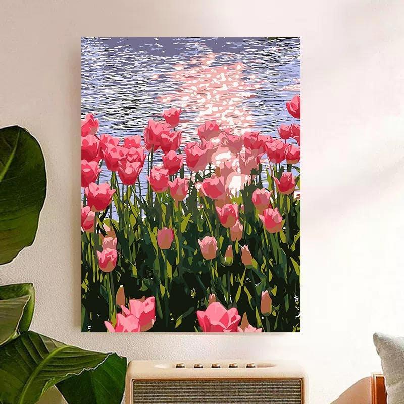 Paint By Number Kit For Adults And Beginners Cat Flowers