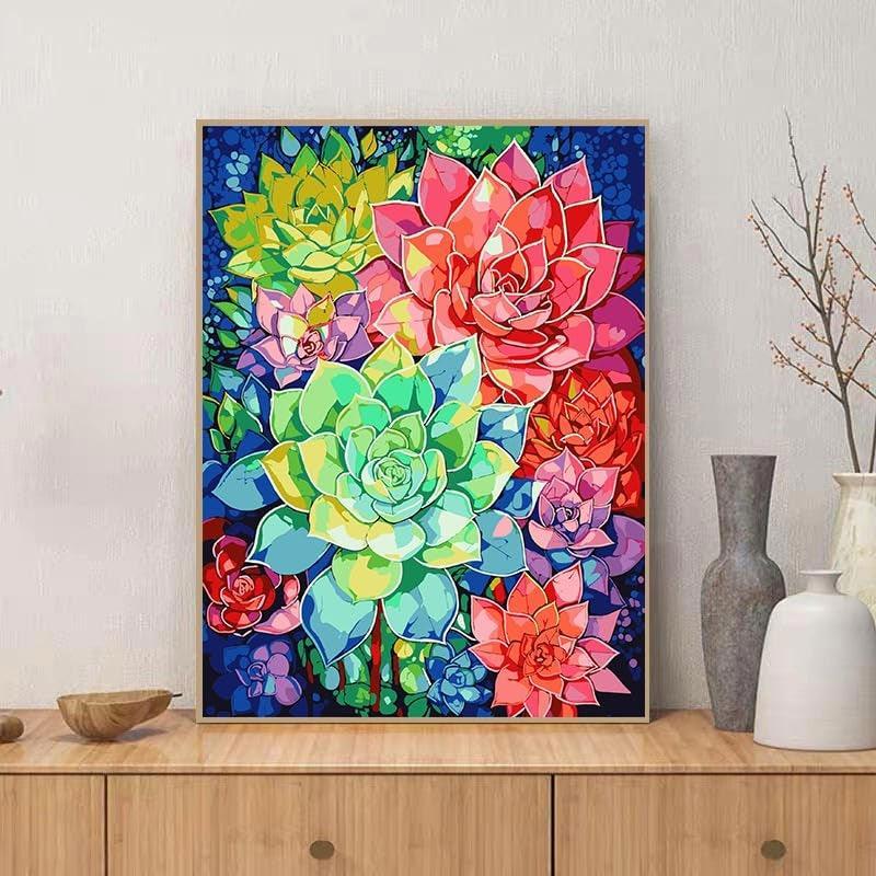 Paint By Number Kit For Adults And Beginners Cat Flowers