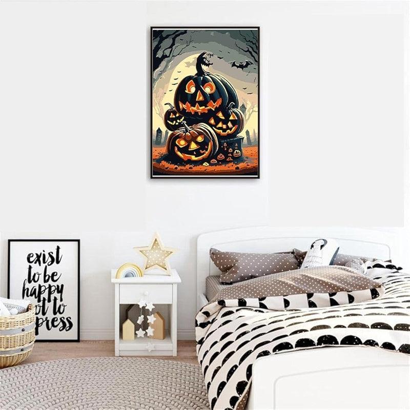 Halloween Paint By Numbers Kit On Canvas For Home Decor