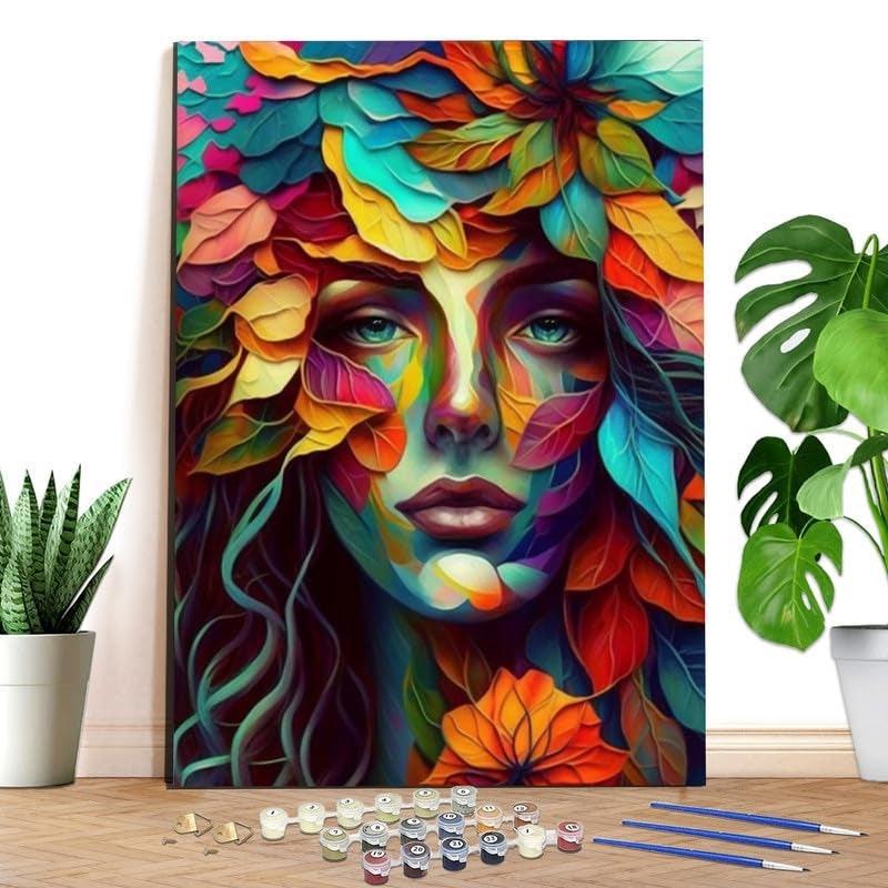 Complete Adult Paint By Numbers Kit With Canvas And Acrylic Paints