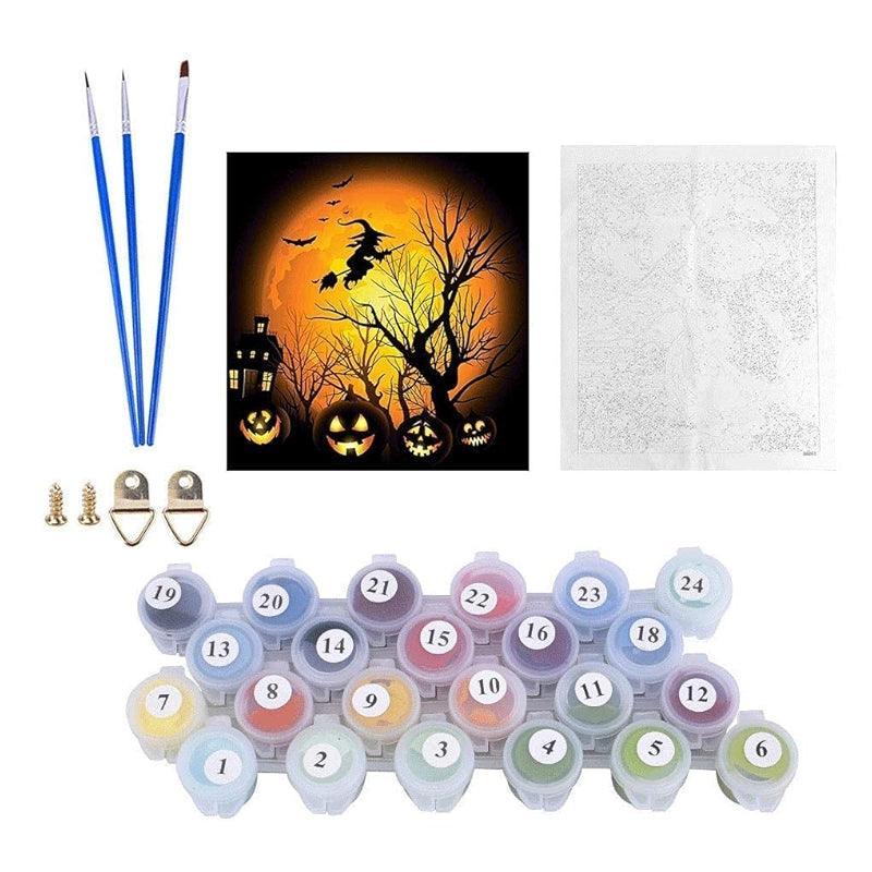 Halloween Pumpkin Diy Paint By Numbers Kit
