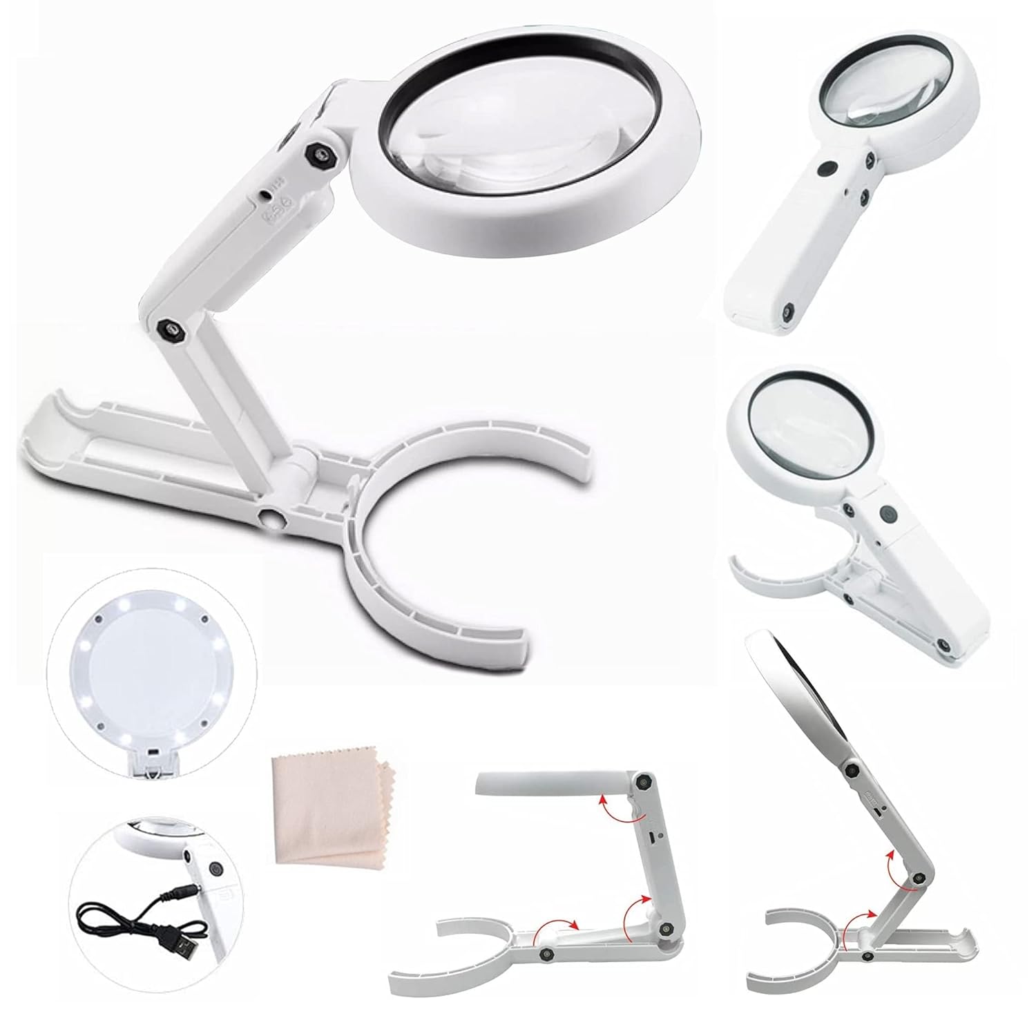 LED Folding Magnifier For Reading And Crafting