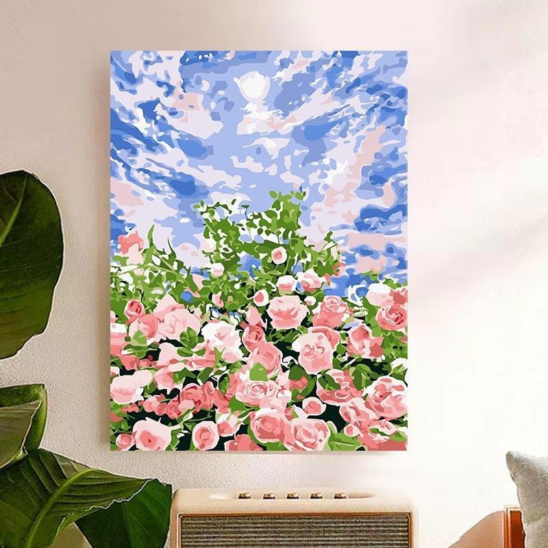 Paint By Number Kit For Adults And Beginners Cat Flowers