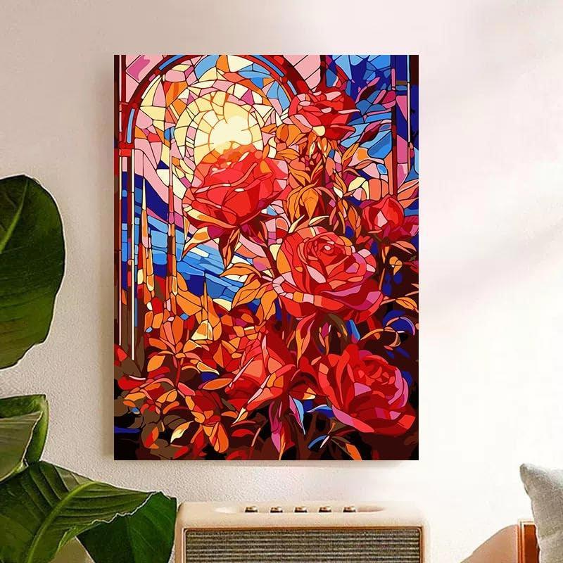 Paint By Number Kit For Adults And Beginners Cat Flowers