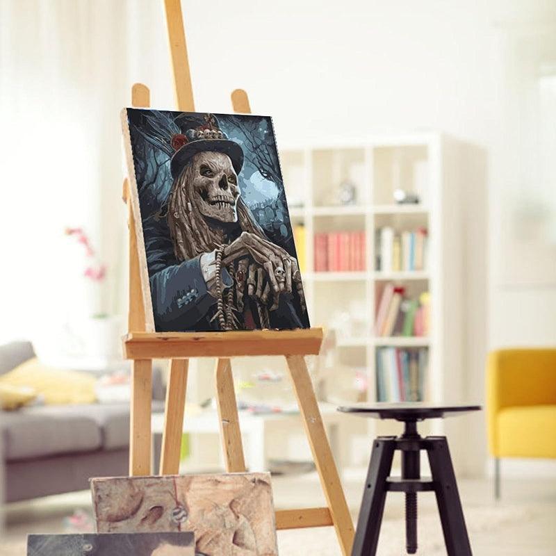 DIY Paint By Numbers Kit Skull Gentleman 16x20 Inch