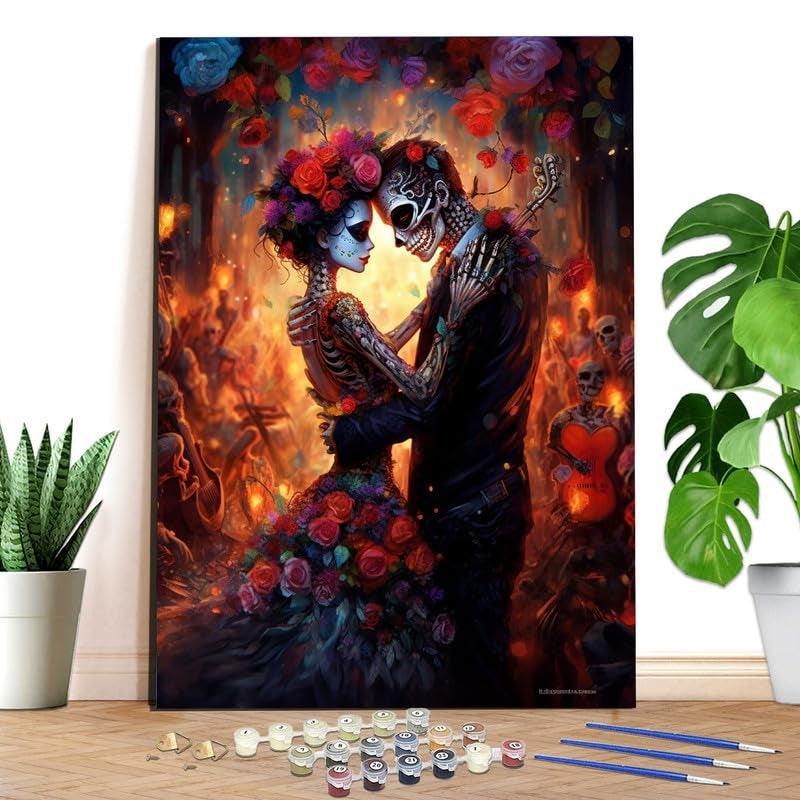 Complete Adult Paint By Numbers Kit With Canvas And Acrylic Paints